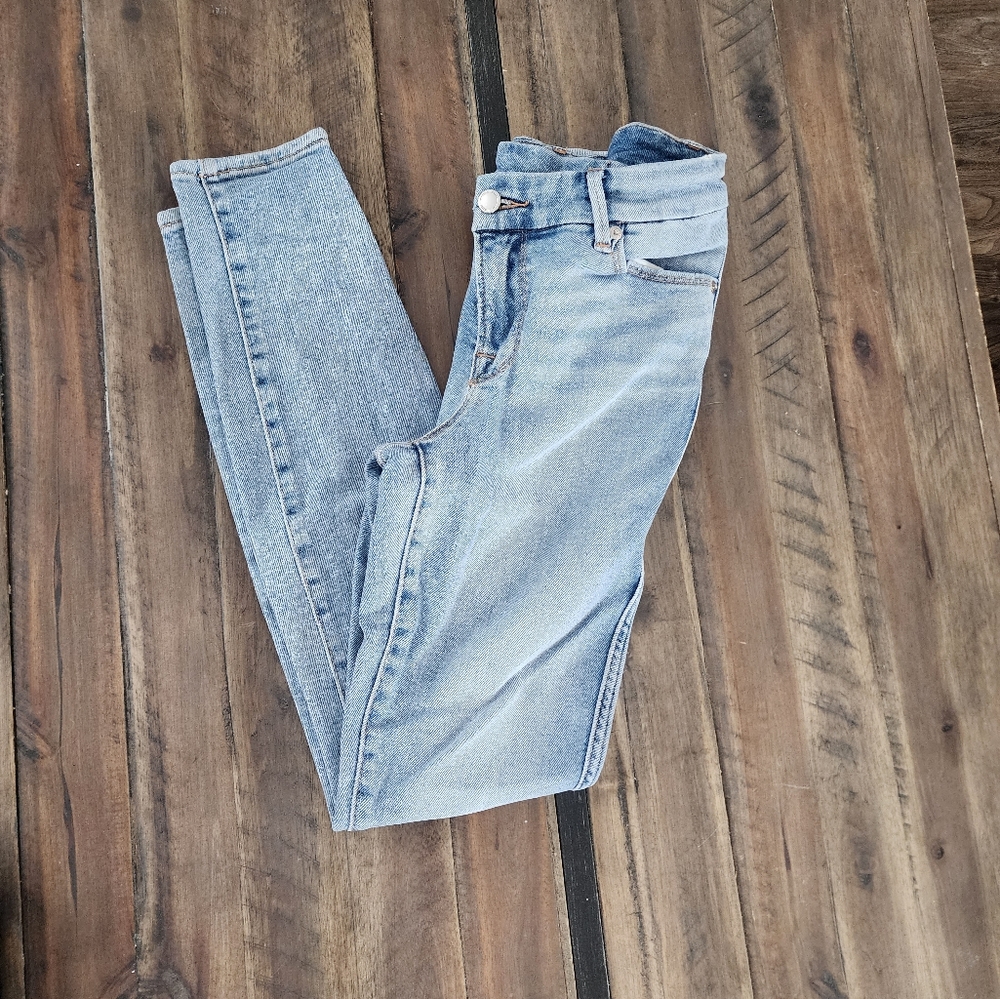 Good American good curve high rise cross over skinny jeans - Picture 1 of 8